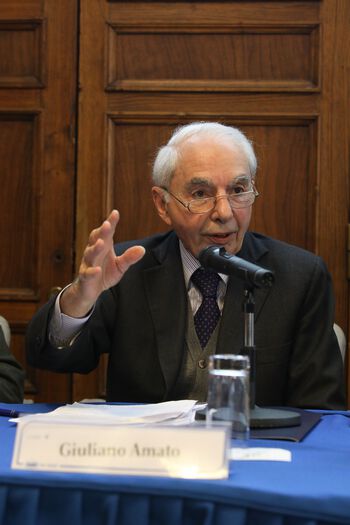 Giuliano Amato at the panel debate on the future of Europe.&amp;#160;